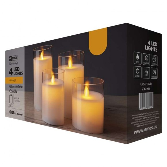 Emos ZY2274 LED dekoračné sviečky 2xAA|bielej