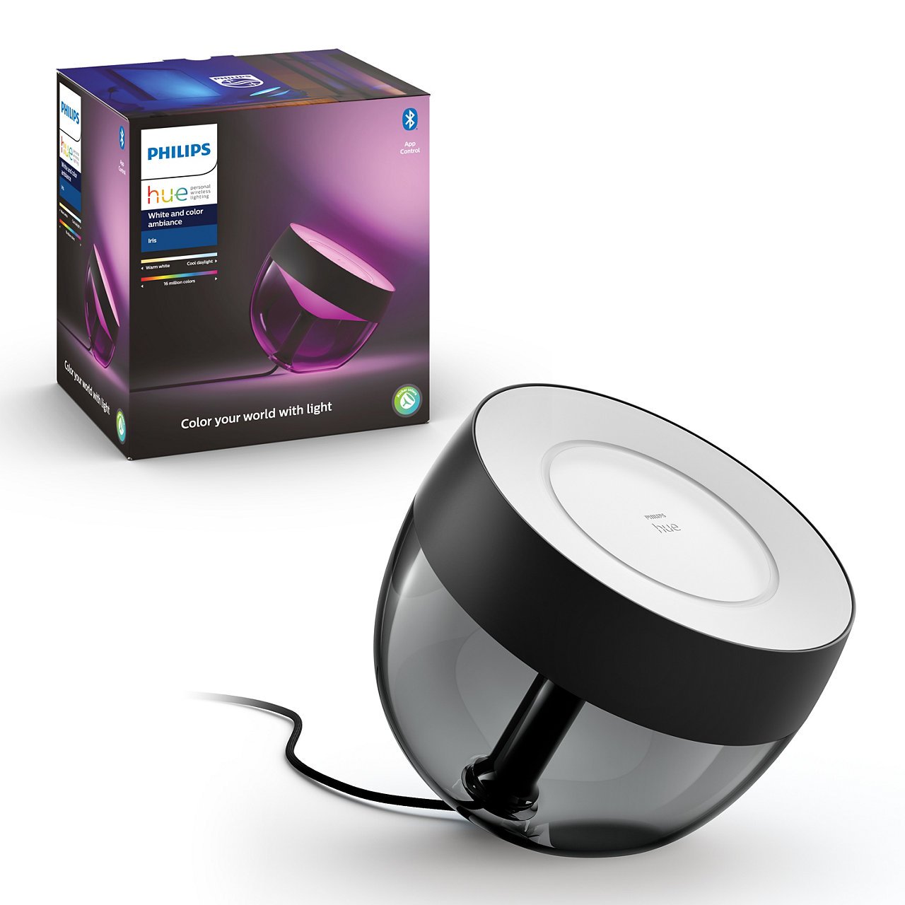 Philips Hue 8719514264489 LED lampička Iris 4. generácie 1x8,1W | 2000-6500K - Bluetooth, White and Color Ambiance, čierna