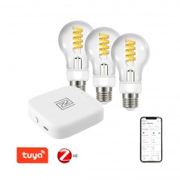 Immax NEO 07117F-2 LED sada Bridge Pro + 3xfilamentová žiarovka 3x5W | E27 | 470lm | 2700-6500K | CC