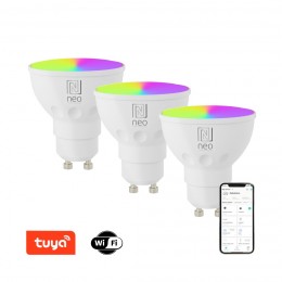 Immax NEO 07724C LED sada 3x žiarovka Smart 3x5,5W | GU10 | 1050lm | 2700-6500K | CCT| RGB