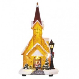 Emos DCLW12 LED vianočná dekorácia - kostol 17x0,45W | 3xAA - teplá biela, časovač
