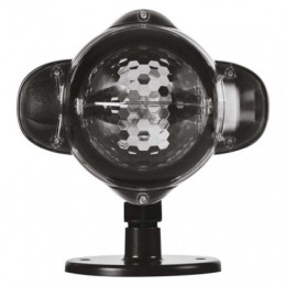Emos DCPC03 LED dekoratívny projektor - vločky 4W | IP44 - biela, rotujúce svetlo, čierna