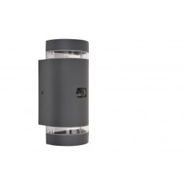 Lutec 5604014118 vonkajšie nástenné svietidlo s pohybovým čidlom Focus 2x7W | GU10 | IP44 - čierna