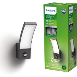 Philips 8719514417731 LED vonkajšie nástenné svietidlo so senzorom Splay 1X12W | 1200lm | 4000K | IP