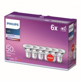 Philips 8718696764657 LED žiarovky 6x4,6W / 50W | GU10 | 390lm | 4000K | 36D | PAR16