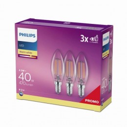 Philips 8718699612337 3x LED žiarovka Classic 1x4,3W | E14 | 2700K