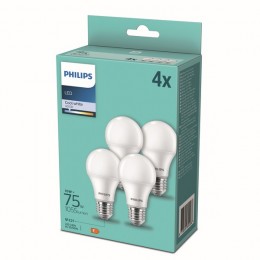 Philips 8718699694968 LED žiarovky 4x10W / 75W | E27 | 1055lm | A60 | 4000K