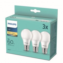 Philips 8718699775490 LED sada žiaroviek 3x8W-60W | E27 | 806lm | 2700K