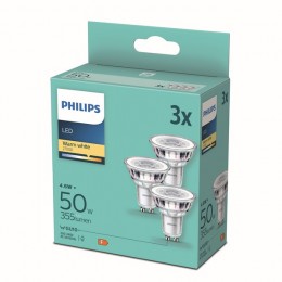 Philips 8718699777913 LED žiarovky 3x4,6W / 50W | GU10 | 355lm | 2700K | 36D | PAR16