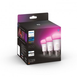 Philips Hue 8719514328389 LED žiarovky 3x6,5W | E27 | 800lm | 2000-6500K | RGB