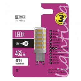 Emos ZQ9541 LED žiarovka 1x4,5W | G9 | 4100K