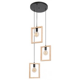 Rabalux 2293 závesné stropné svietidlo Indigo 3x40W | E27 - čierna, drevo