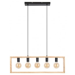Rabalux 2294 závesné stropné svietidlo Indigo 5x40W | E27 - čierna, drevo