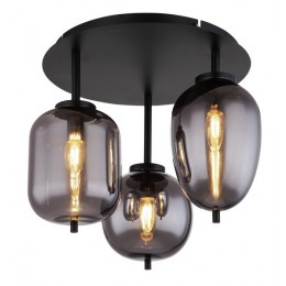 Globo 15345-3D prisadzné stropné svietidlo Blacky I 3x40W | E14 - čierna, dymová