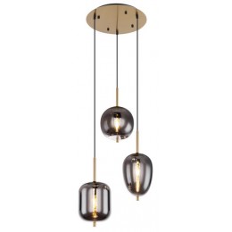 Globo 15345-3MM závesné stropné svietidlo Blacky I 3x40W | E14 - čierna, mosadz, dymová