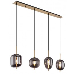 Globo 15345-4MM závesné stropné svietidlo Blacky I 4x40W | E14 - čierna, mosadz, dymová