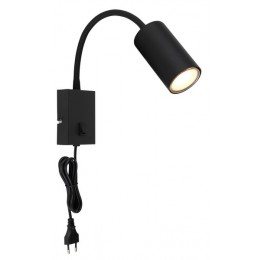 Globo 57911WB nástenné svietidlo Robby 1x25W | GU10 - vypínač na tele, ohybné rameno, čierna