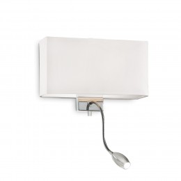 Ideal Lux 035949 LED nástenné svietidlo so smerovou lampičkou Hotel Bianco 1x60W | E27