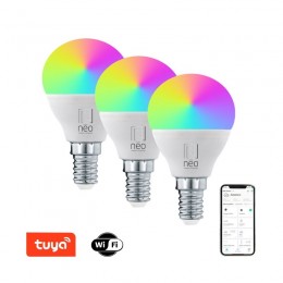 Immax 07745C LED inteligentná žiarovka Smart 1x6W | E14 | 470lm | 2700-6500K | RGB - sada 3ks, stmie