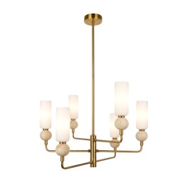 Italux PND-95331-6-BRSS závesný luster Santos G9