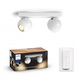 Philips Hue 50472/31 / P6 LED bodové svietidlo Buckram 2x5,5W | GU10 | 2200-6500K