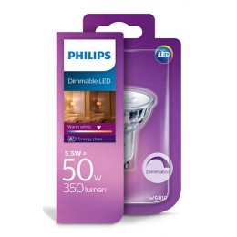 Philips 10138D/50/21 LED žiarovka 1x5,5W | GU10 | 2700K