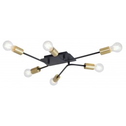 RABALUX 2103 Lanny stropné .svítidlo. E27 6x15W čierna / zlatá