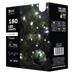 Emos ZY0804T LED vianočná reťaz Classic 18m 6W | IP44 | 180 žiaroviek