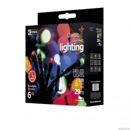 Emos ZY0815T LED vianočná reťaz Classic 24m 6W | IP44 | 240 žiaroviek