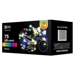 ZY1919T NANOLED dekoračné reťaz / drôt 7,5m IP44 zelená 75LED multicolor + časovač